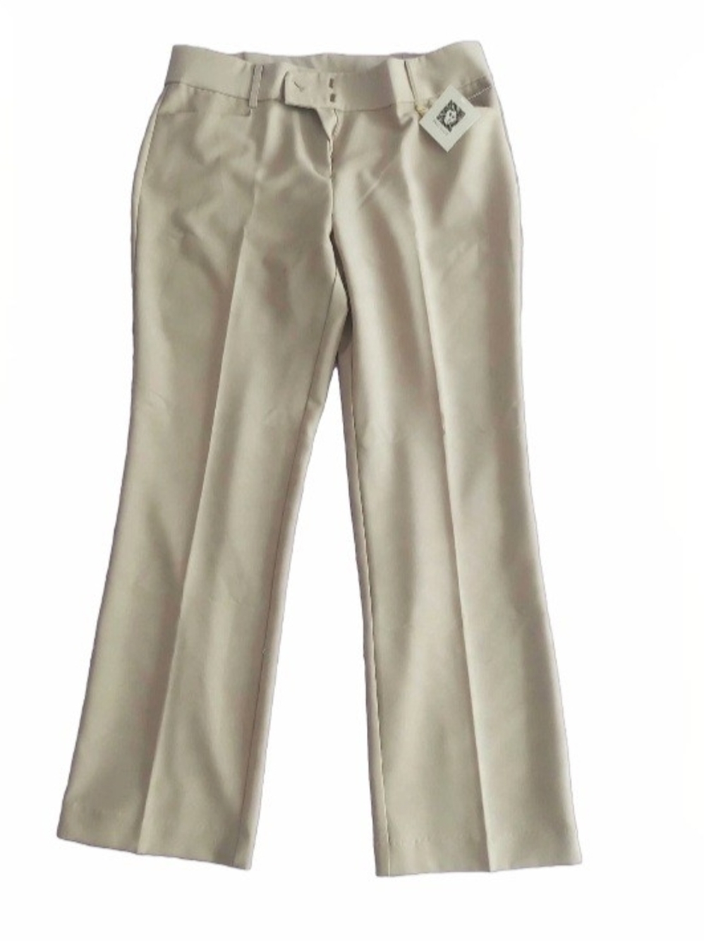 NWT Anne Klein Beige Straight Leg Dress Pants Size 12 Stretch Work Trousers